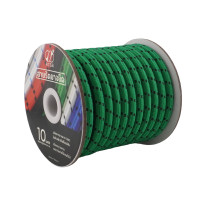 ราคา ECSAI สายรัดยางยืดแบบม้วนสีเขียว-ดำ ขนาด 8 มม. ความยาว 10 เมตร (YB44477)