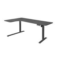 ราคา FENNIX โต๊ะปรับระดับอัตโนมัติด้วยระบบไฟฟ้า รูปตัว L สีดำ ขนาด 180*60*108 ซม. (YB53173)