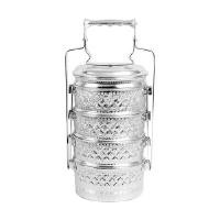 ราคา RRS ปิ่นโต อลูมิเนียม 4 ชั้น ลายไทย ดอกพิกุล ขนาด 16 ซม. (YB62007)