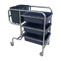 ราคา RRS รถเข็นเก็บจานสแตนเลส พร้อมกระบะ 3 ใบ และถัง 2 ใบ รุ่น 300039 (YB63960)