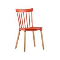 ราคา CASSA เก้าอี้พลาสติกขาไม้บีช รุ่น F181-C-8186-R สีแดง (YB95008)