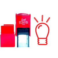 ราคา SANDKING ตรายางหมึกในตัว icon หลอดไฟ หมึกแดง ขนาด 20x20 mm (YB95889)