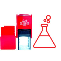 ราคา SANDKING ตรายางหมึกในตัว icon หลอดวิจัย สีแดง ขนาด 20X20 mm (YB96690)