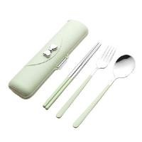 ราคา RRS ช้อน-ส้อม ตะเกียบ พร้อมกล่องพกพา สีเขียว สแตนเลส 304 หนา 2.5mm (YB97825)