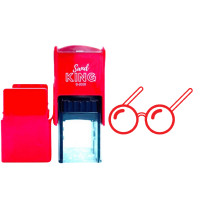 ราคา SANDKING ตรายางหมึกในตัว icon แว่นตา ขนาด 20×20 มม. หมึกสีแดง (YB97878)
