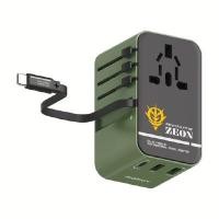 ราคา Momax หัวชาร์จ+หัวแปลงปลั๊กไฟ รุ่น 1-World Travel Adapter 3-Port กำลังไฟ 70W ชาร์จไว GaN พร้อมสาย USB-C ในตัว ลาย MS-06F สีเขียว (YB99733)