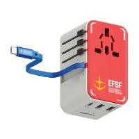 ราคา Momax หัวชาร์จ+หัวแปลงปลั๊กไฟ รุ่น 1-World Travel Adapter 3-Port กำลังไฟ 70W ชาร์จไว GaN พร้อมสาย USB-C ในตัว ลาย RX-78-2 สีขาว (YB99744)