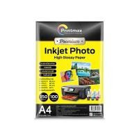 ราคา PrintmaxPremiumโฟโต้กลอสซี่อิงค์เจ็ทA4150แกรม(100แผ่น) Printmax กระป๋อง (YC00380)