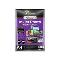 ราคา PRINTMAX กระดาษโฟโต้เคลือบเงา รุ่น PREMIUM 200แกรม A4 (50แผ่น) สำหรับเครื่องพิมพ์อิงค์เจ็ท (YC00477)