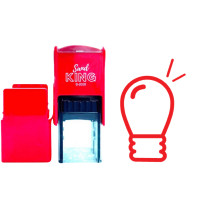 ราคา SANDKING ตรายางหมึกในตัว icon หลอดไฟ สีแดง ขนาด 20x20 มม. (YC01247)