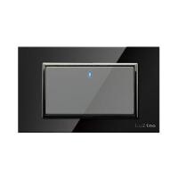 ราคา LUZINO ชุดสวิตช์สองทาง 1 ช่อง รุ่น GLASS A85-BK1B-BK สีดำ-เงิน (YC02176)