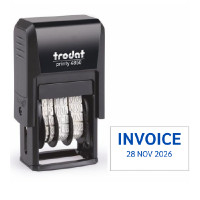 ราคา TRODAT ตรายางวันที่ข้อความ "INVOICE " หมึกในตัว สีน้ำเงิน (YC02322)