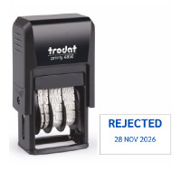 ราคา TRODAT ตรายางวันที่ข้อความ "REJECTED" หมึกในตัว สีน้ำเงิน (YC02422)