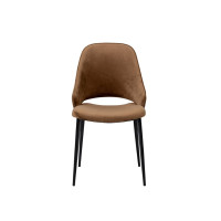 ราคา MODERNFORM เก้าอี้ทานอาหาร รุ่น GINNY ขาเหล็กพ่นสีดำ หุ้มผ้าสีน้ำตาล (YC03125)