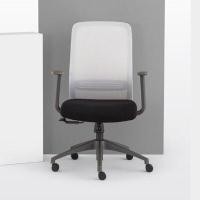 ราคา Modernform เก้าอี้สำนักงาน รุ่น ERA S พนักพิงกลาง แขนปรับได้ ขาไนลอน เบาะผ้าดำ พนักตาข่ายสีเทา (YC03250)