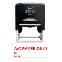ราคา SANDKING ตรายางหมึกในตัว ข้อความ "A/C PAYEE ONLY BY:DATE" สีแดง ขนาด 58x22 มม. (YC03687)