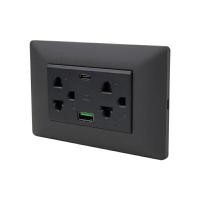 ราคา LUZINO ชุดเต้ารับคู่ มีกราวด์+ม่านนิรภัย+USB Type A,C รุ่น MLS79-E3USBCA-PC สีดำ (YC04024)