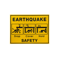 ราคา MAPLE SAFETY ป้ายสัญลักษณ์ เตือนแผ่นดินไหว EARTHQUAKE ขนาด 30 x 45 ซม. (YC04825)