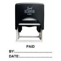 ราคา SANDKING ตรายางหมึกในตัว ข้อความ "PAID โดย:วันที่" สีดำ ขนาด 58×22 มม. (YC05277)