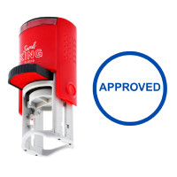 ราคา SANDKING ตรายางหมึกในตัว ข้อความ APPROVED วงกลม สีน้ำเงิน ขนาด R19 (YC06371)