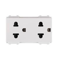 ราคา HACO เต้ารับ 3 ขาคู่ พร้อมม่านนิรภัย รุ่น PR-E233 สีขาว (YC07402)