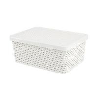 ราคา DKW ตะกร้าอเนกประสงค์ทรงเหลี่ยมพร้อมฝาปิด รุ่น Senn-HH-2090L-S สีขาว ขนาด 26 x 18 x 12 ซม. (YC07676)