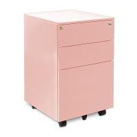 ราคา TAIYO ตู้ลิ้นชักเหล็ก 3 ลิ้นชักพร้อมล้อเลื่อน รุ่น PD63 สีชมพู (YC21500)