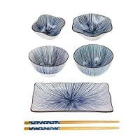 ราคา ชุดจานชามญี่ปุ่น เซรามิก พร้อมตะเกียบ 6 ชิ้น/ชุด ในกล่องของขวัญ รุ่น KC0086 (YC27901)