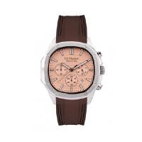 ราคา US MASTER POLO CLUB นาฬิกาข้อมือ TIMES SQUARE CHRONOGRAPH สีน้ำตาล/ส้มอ่อน (YC36588)