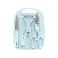 ราคา RRS ชุดมีดทำครัว 4 ชิ้น พร้อมเขียง รุ่น 170042 สีฟ้า (YC38861)