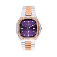 ราคา US MASTER POLO CLUB นาฬิกาข้อมือ USM-DF04-SRG-VLT TIMES SQUARE DIAMOND DATE สี SILVER ROSEGOLD/VIOLET (YC40000)