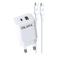 ราคา OKAWA ปลั๊กชาร์จขากลม PD+USB รุ่น HC-15/CC พร้อมสาย PD Type-C (YC41059)