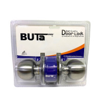 ราคา BUTA ลูกบิดประตู สีเงิน ไส้ทองเหลือง (แผง 1 ลูก) (YC51790)