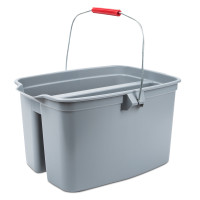 ราคา ถังสำหรับใส่อุปกรณ์ทำความสะอาดสีเทาพร้อมหูหิ้ว แบบ 2 ช่อง ขนาด 18 ลิตร (Y078010)