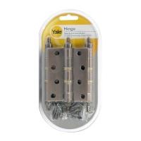 ราคา บานพับประตูเหล็ก 4แหวนทองเหลืองหัวจุกไม่มีหมุด YALE HI- (Y034817)