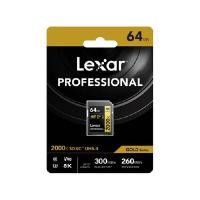 ราคา LEXAR เอสดีการ์ด 64GB Professional 2000x SDHC™/SDXC™ UHS-II Card GOLD Series เหมาะกับการถ่ายภาพคุณภาพ Full-HD และ 8K สีดำ (YA15011)