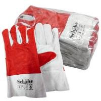 ราคา ถุงมือหนังท้องสั้น ยาว11นิ้ว ชาเก้ ฝ่ามือสีแดง ข้อมือสีธรรมชาติ ไซส์L 1แพ็ค 12คู่ (YA23230)