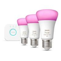 ราคา PHILIPS ชุดหลอดไฟอัจริยะ LED 16 ล้านเฉดสี 7.5W ขั้ว E27 รุ่น HUEWCA3SET (YA62370)