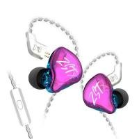 ราคา KZ หูฟัง In Ear ZST X ไมค์ 2 ไดร์เวอร์ 1DD+1BA สีม่วง สายชุบเงินถัก 100 แกน (YA29484)