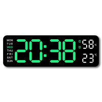 ราคา นาฬิกาดิจิตอลแขวนผนัง LED ขนาด 23x8x3 ซม. รุ่น HMLV-00056-GR สีเขียว (YC32515)