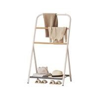 ราคา ราวแขวนไม้ไผ่ มินิมอล ผสมเหล็กและผ้าลินิน รุ่น SH0198WH (สีขาว) (YC32959)