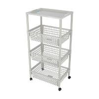 ราคา KASSA HOME ชั้นวางของพลาสติกอเนกประสงค์พร้อมล้อเลื่อน 4 ชั้น สีเทา (YB02030)