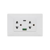 ราคา LUZINO ชุดเต้ารับคู่ มีกราวด์+ม่านนิรภัย+USB Type A,C รุ่น MLS79-E3USBCA-PC สีขาว (YC04015)