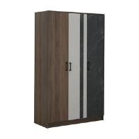 ราคา INDEX LIVING MALL Furinbox ตู้เสื้อผ้า 3 บาน รุ่นแมกโนเลีย ขนาด 120 ซม. สีเทาเข้มน้ำตาล (YC88922)