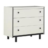 ราคา INDEX LIVING MALL ตู้ 3 ลิ้นชัก รุ่นโลรองซ์ ขนาด 90 ซม. - สีขาวงาช้าง/ดำ (YA26805)