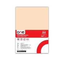 ราคา กระดาษสีถ่ายเอกสาร #4 A4 80 แกรม สีโอรส (500 แผ่น) ONE (5097880)