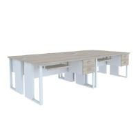 ราคา INDEX LIVING MALL โต๊ะคอมพิวเตอร์ 4 ที่นั่ง D รุ่นเวคตร้า สีขาว / สีเมเปิ้ล ขนาด 300 ซม. (YA36429)