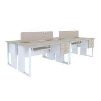 ราคา INDEX LIVING MALL โต๊ะคอมพิวเตอร์ 4 ที่นั่ง DS รุ่นเวคตร้า สีขาว / สีเมเปิ้ล ขนาด 300 ซม. (YA36431)