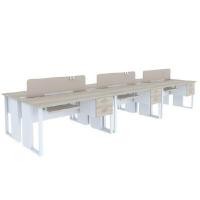 ราคา INDEX LIVING MALL โต๊ะคอมพิวเตอร์ 6 ที่นั่ง DS รุ่นเวคตร้า สีขาว / สีเมเปิ้ล ขนาด 450 ซม. (YA36434)