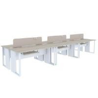 ราคา INDEX LIVING MALL โต๊ะคอมพิวเตอร์ 6 ที่นั่ง S รุ่นเวคตร้า สีขาว / สีเมเปิ้ล ขนาด 450 ซม. (YA36433)